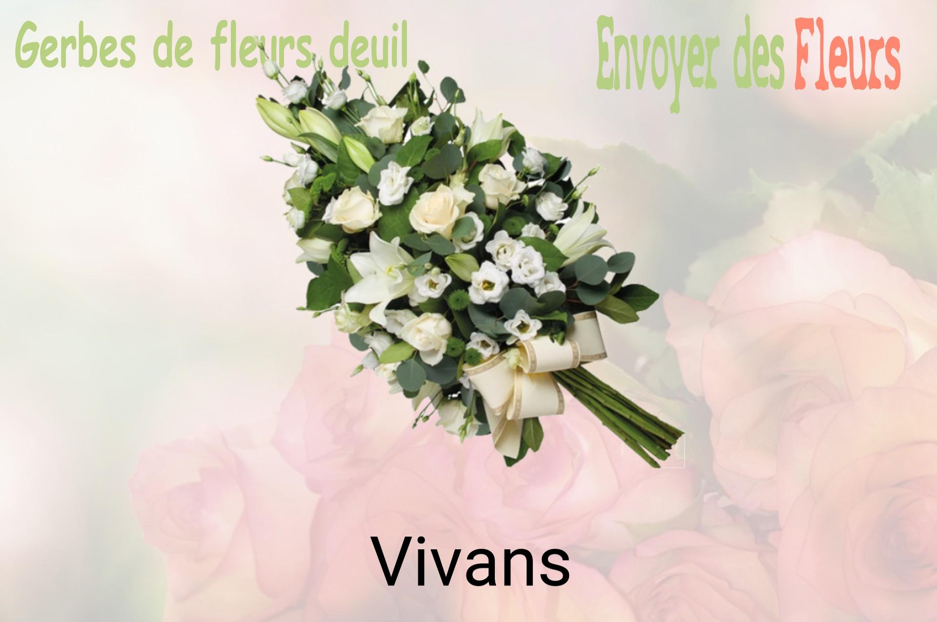 Gerbe de fleurs de deuil livrée à Vivans